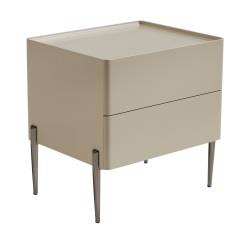 Mesa De Luz Inteligente 2 Cajones Beige