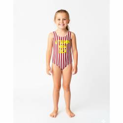 Malla Entera Niña Cuba Estampada Roja Talle 10