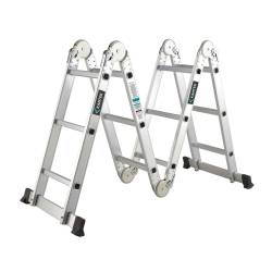 Escalera de Aluminio Kanter Multifunsión Articulada 4x3 Escalones