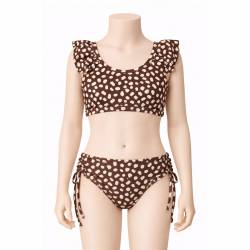 Bikini Niña Cuba Estampada Marrón Talle 8